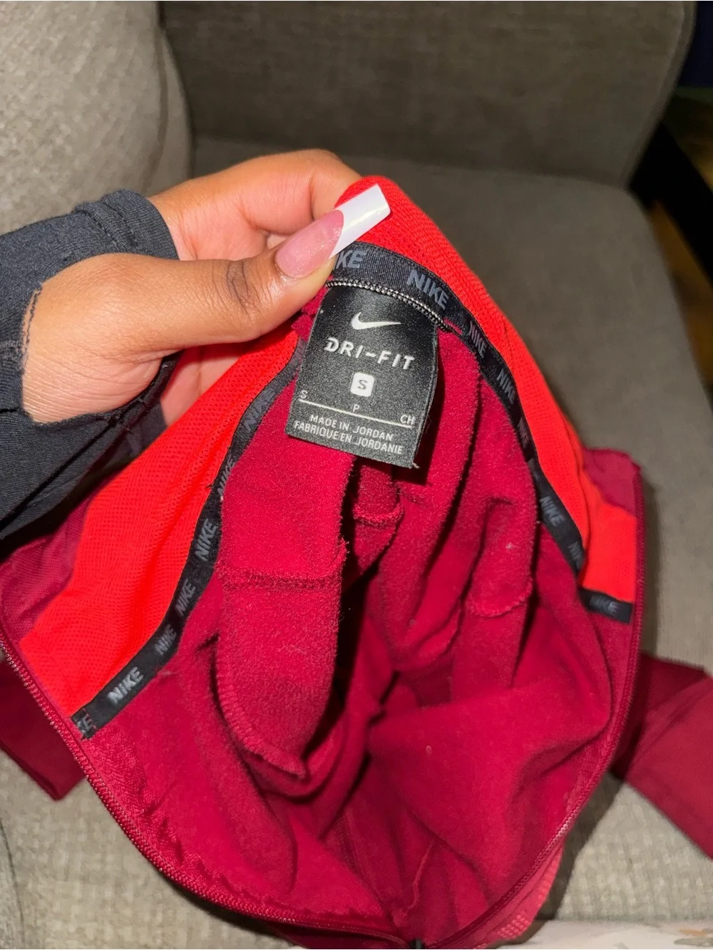 Nike Women’s Burgundy Red Hooded Bomber Jacket